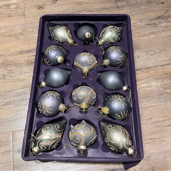 Lot of 14 Vintage Glass Christmas Ornaments Metallic Colors